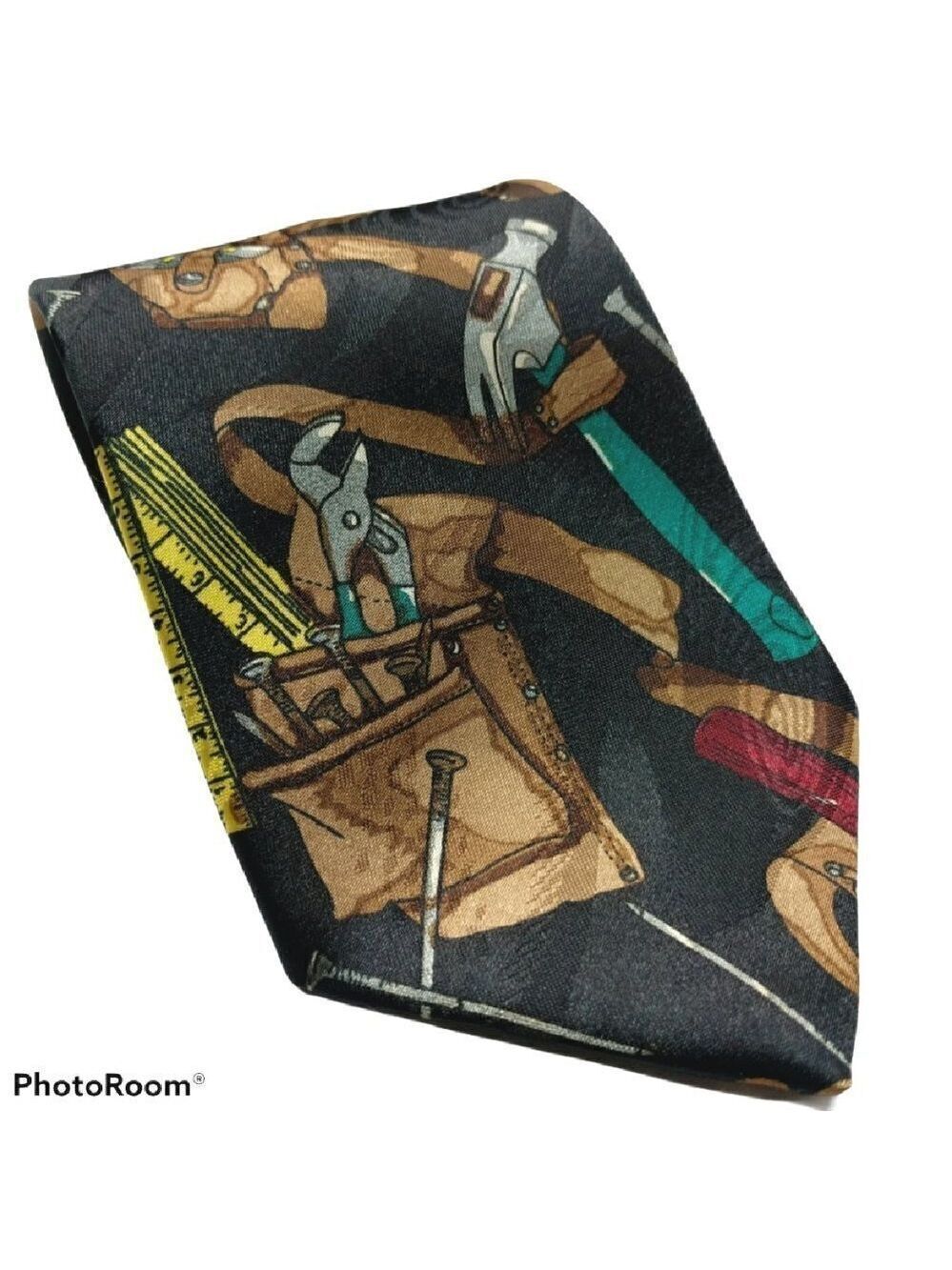 Home Improvement Hammer Nails Pliers Novelty Tie